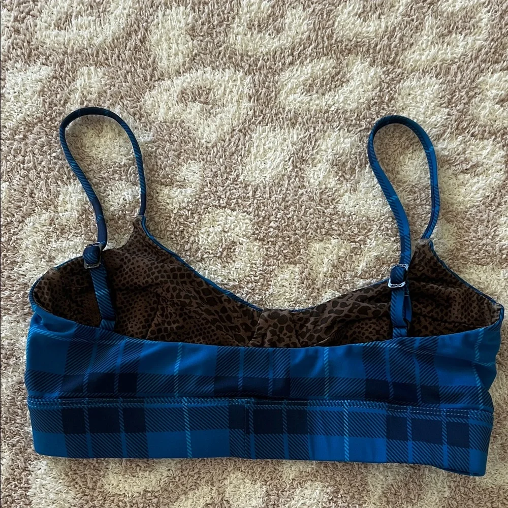 Plaid Blue Acacia Bralette - Picture 2 of 3